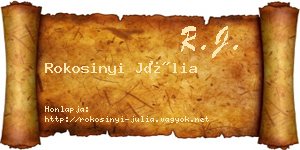 Rokosinyi Júlia névjegykártya